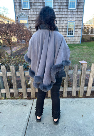 Grey Faux Fur Wrap