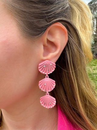 Pink Shell Drop Earrings