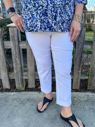 Bangladine by Lulu B White Contemporary Capris