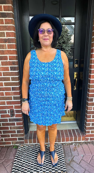 Lulu B Blue Chevron Cha Cha Dress Lulu B Blue Chevron Cha Cha Dress
