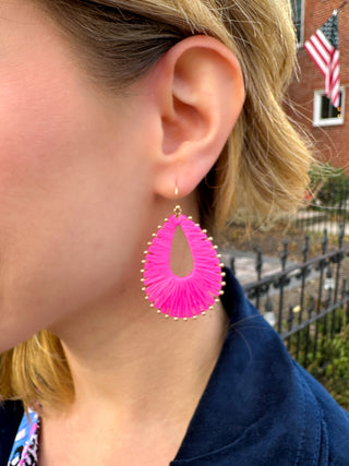 Fuchsia Woven Earrings