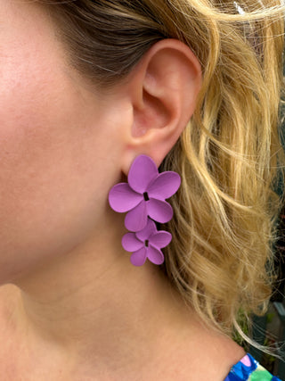 Purple Flower Earrings