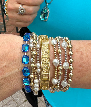 Sorrelli Royal Blue Delite Silver Octavia Repeating Tennis Bracelet