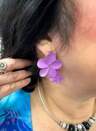 Purple Flower Earrings