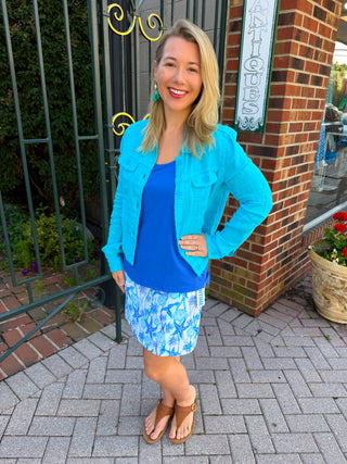 Beachtime by Lulu B Blue Sea Life 2-Pocket Skort