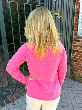 Lulu B Bright Hot Pink Chenille Sweater