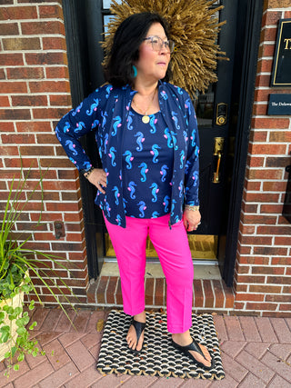 Bangladine by Lulu B Bright Hot Pink Contemporary Capris