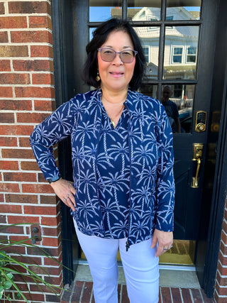 Lulu B Palm Tree Sleeveless V-neck Tank