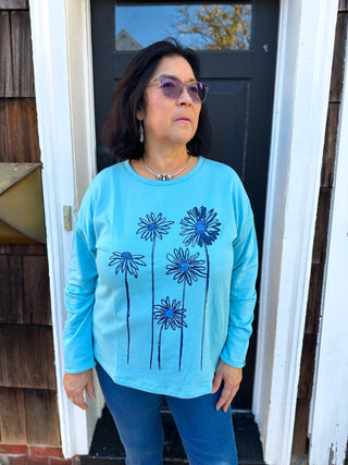 Escape by Habitat Sky Flower Painted Pullover