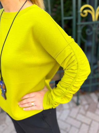 Olivia by Habitat Pear Ruched Long Sleeve Top