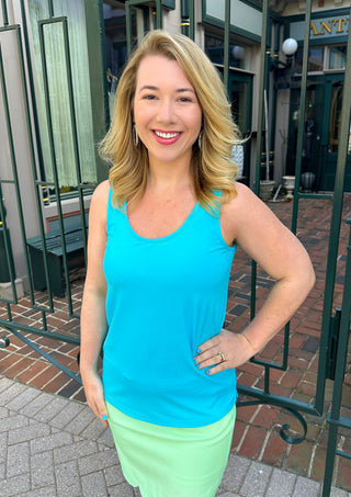 Lulu B Clear Turquoise Tank