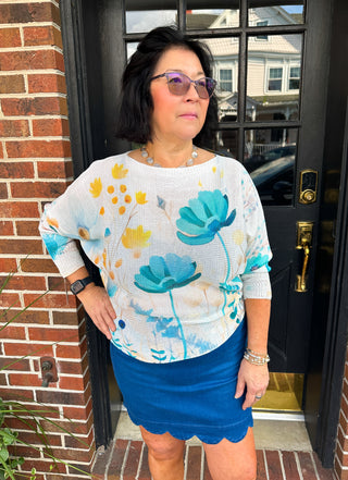 Lulu Scallop Dark Denim Skort