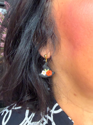 Witch Hat Clay Earrings