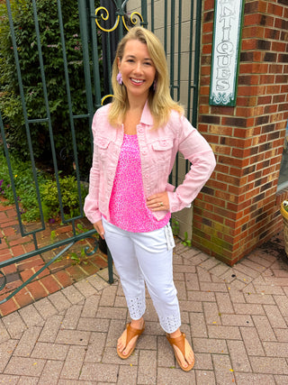Lulu B Clearwater Light Pink Linen Jacket