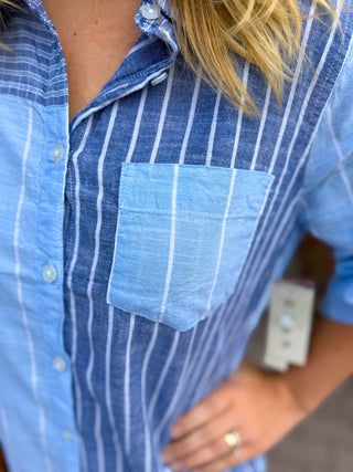 Coastal Mix Chambray Shirt Dress