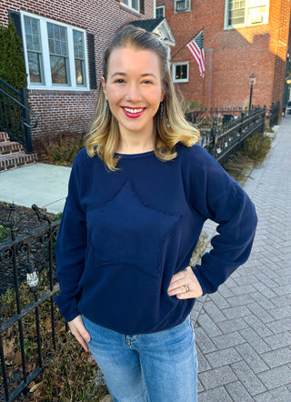 Cotton Lani Navy Star Cotton Sweater