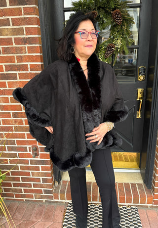 Black Faux Fur Wrap