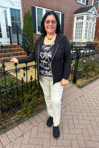 Lulu B Black Full Zip Hooded Jacket