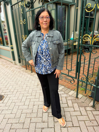 Tango Mango Washed Grey Linen Jean Jacket