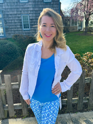 Lulu B White Linen Jacket