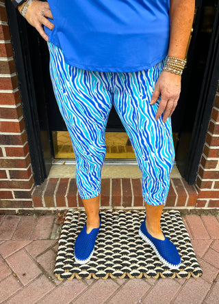 Lulu B Blue Zebra Leggings