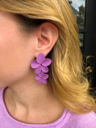 Purple Flower Earrings