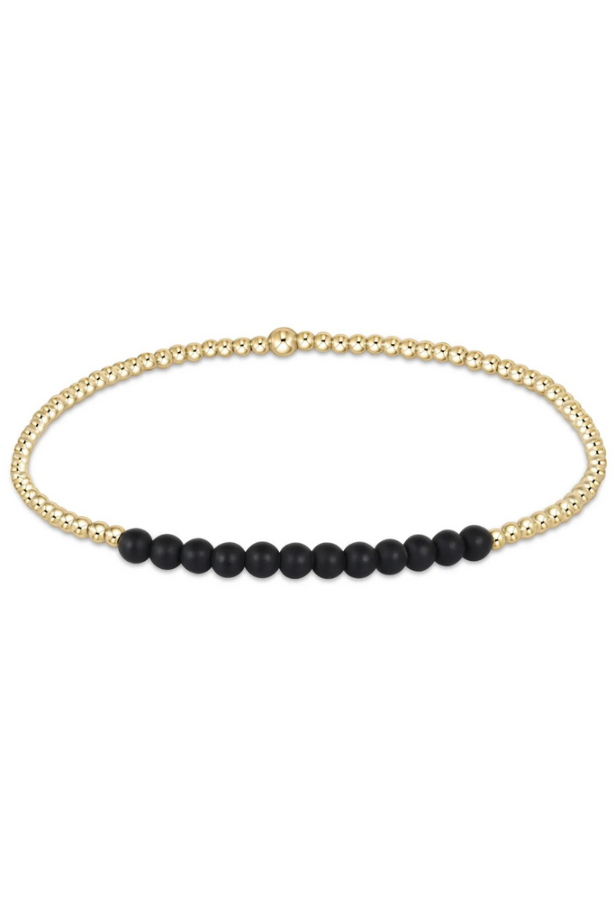ENewton Gold Bliss 2mm Gold and Matte Onyx Bead Bracelet at Blooming Boutique