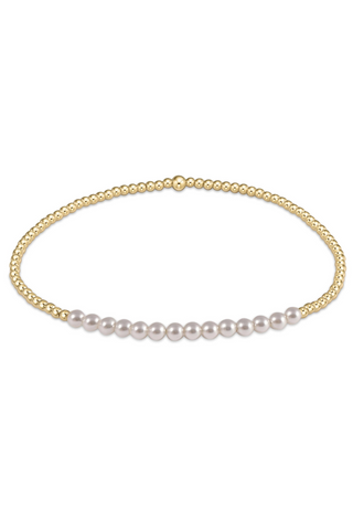 ENewton Gold Bliss 2mm Gold and Pearl Bead Bracelet at Blooming Boutique