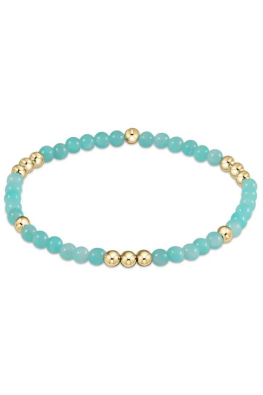 Worthy 3mm Gold and Amazonite Bead Bracelet at Blooming Boutique