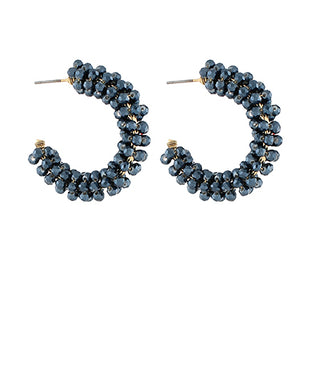 Beads Pearlized Hoops Hematite
