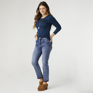 EVERSTRETCH STRAIGHT ANKLE WITH CONTRAST BOTTOM JEAN