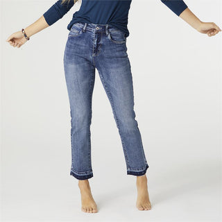 EVERSTRETCH STRAIGHT ANKLE WITH CONTRAST BOTTOM JEAN