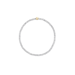 Enewton Bright Silver Faceted Hematite 2mm Bead Bracelet