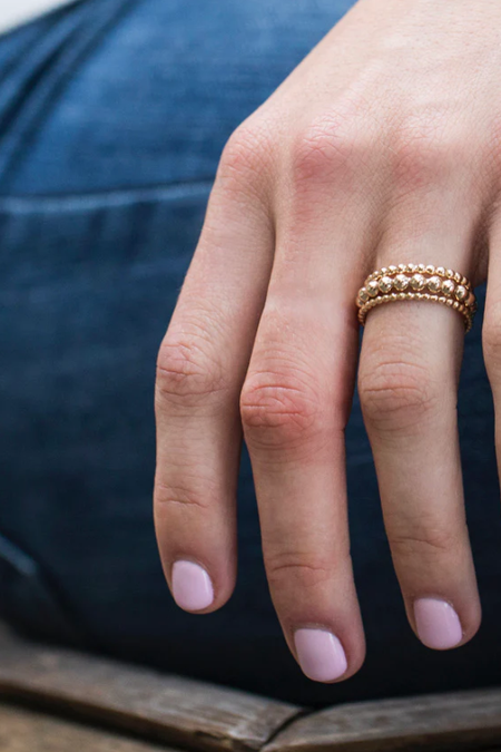 Classic Gold 3mm Bead Ring main image 0