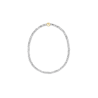 Enewton Silver Faceted Hematite 2mm Bead Bracelet