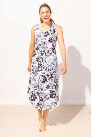 Escape by Habitat Black Paisley Sleeveless Dress