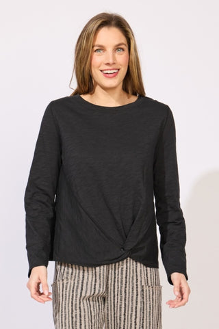Escape by Habitat Black Twist Cotton Pullover Tee