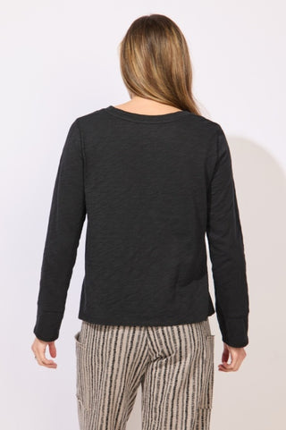 Escape by Habitat Black Twist Cotton Pullover Tee
