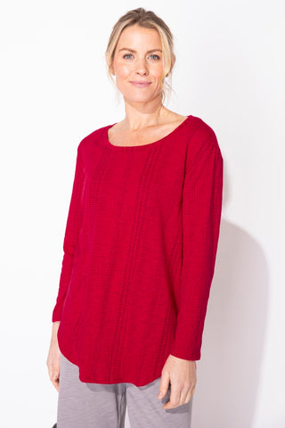 Escape by Habitat Cherry Red Stripe High Low Cotton Tee