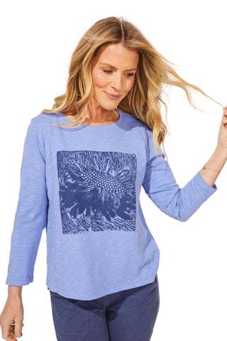 Escape by Habitat Destination Sunflower Baja Blue Boxy Tee