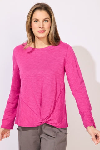 Escape by Habitat Fuchsia Pink Twist Cotton Pullover Tee