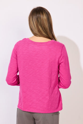 Escape by Habitat Fuchsia Pink Twist Cotton Pullover Tee