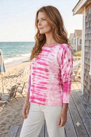 Escape by Habitat Fuchsia Tie Dye Modal Sunset Pullover