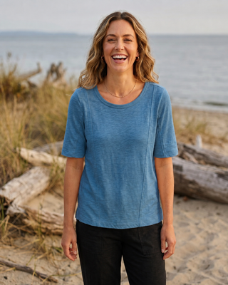 Escape by Habitat Harbor Cotton Seamed Elbow Tee