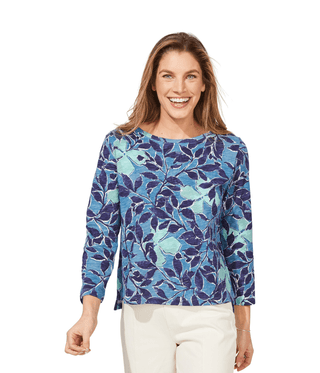 Escape by Habitat Harbor Foliage Floral Fog Boxy Tee
