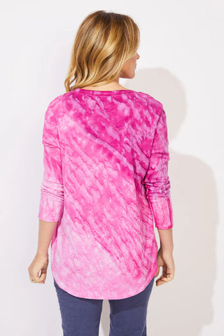Escape by Habitat Mystic Dyed Fuchsia High Low Cotton Tee