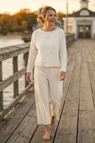 Escape by Habitat Ocean Front Relaxed Roll Neck French Terry Pullover