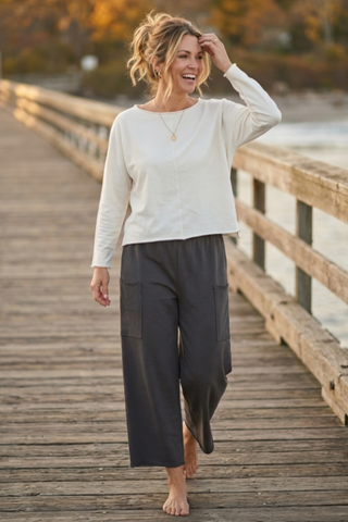 Escape by Habitat Ocean Front Relaxed Roll Neck French Terry Pullover