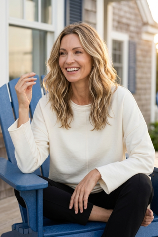 Escape by Habitat Ocean Front Relaxed Roll Neck French Terry Pullover