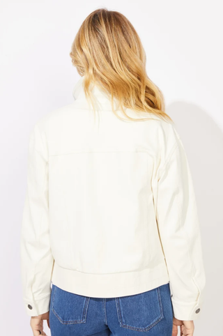 Escape by Habitat Pearl Knit Denim Zip Front Jacket